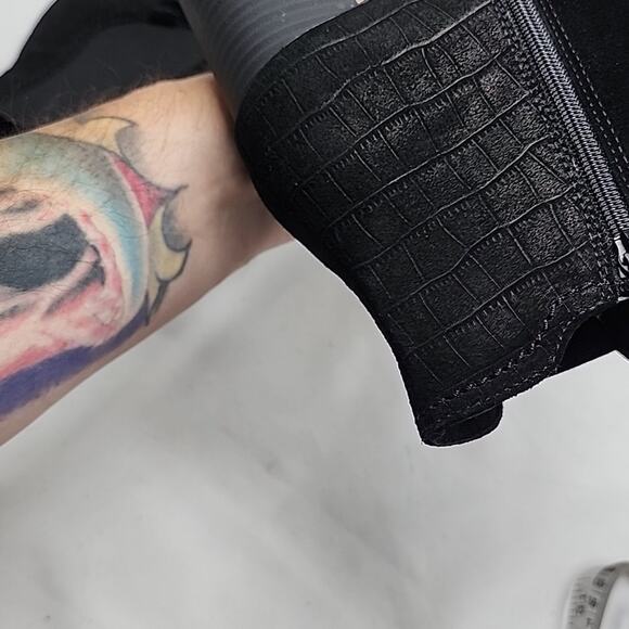 CLARKS BAYLA ROSE LEATHER SUEDE BLACK BOOTIES ALMOND TOE LADIES SIZE 8.5 NWOB - Picture 14 of 16